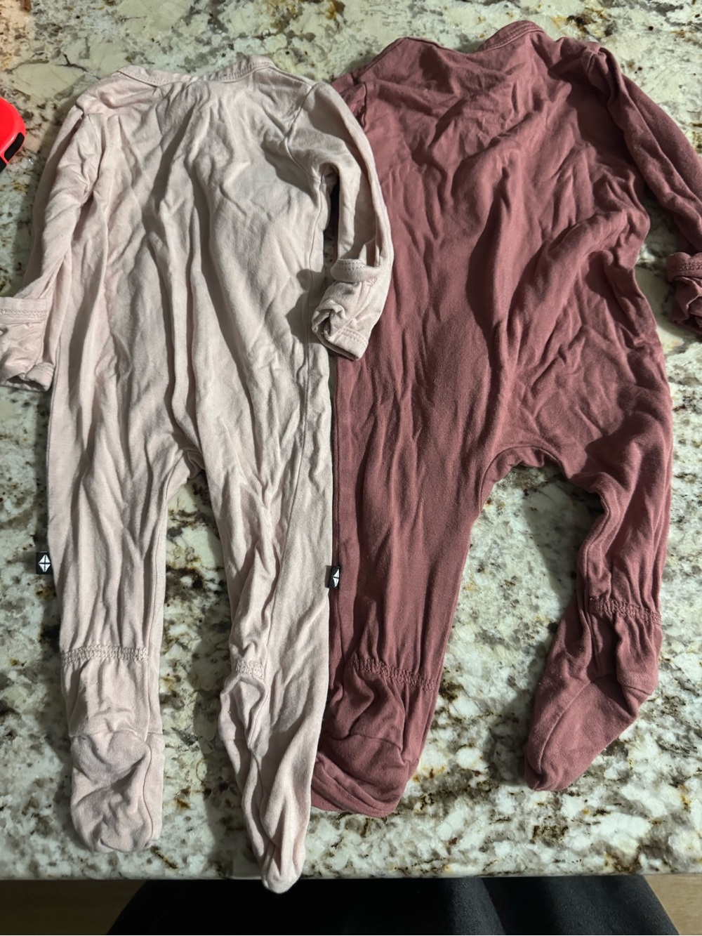Kyte BABY Two-Pack Footed One-Pieces in Light Blush and Mauve